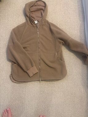 Varley Brown Hooded Sherpa Puffer Jacket